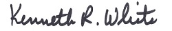 Kenneth R White is written in cursive handwriting