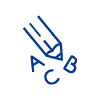 illustration of a pencil writing A B C