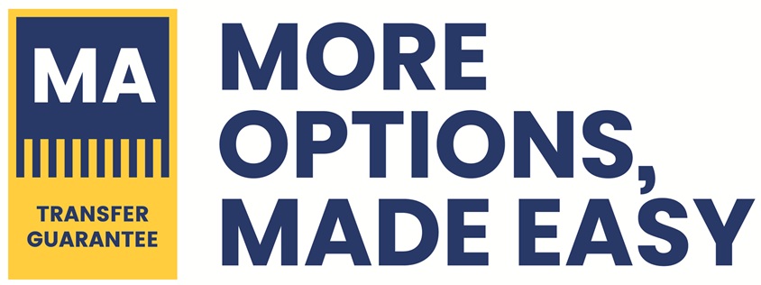 MA transfer guarantee is written with more options made easy text