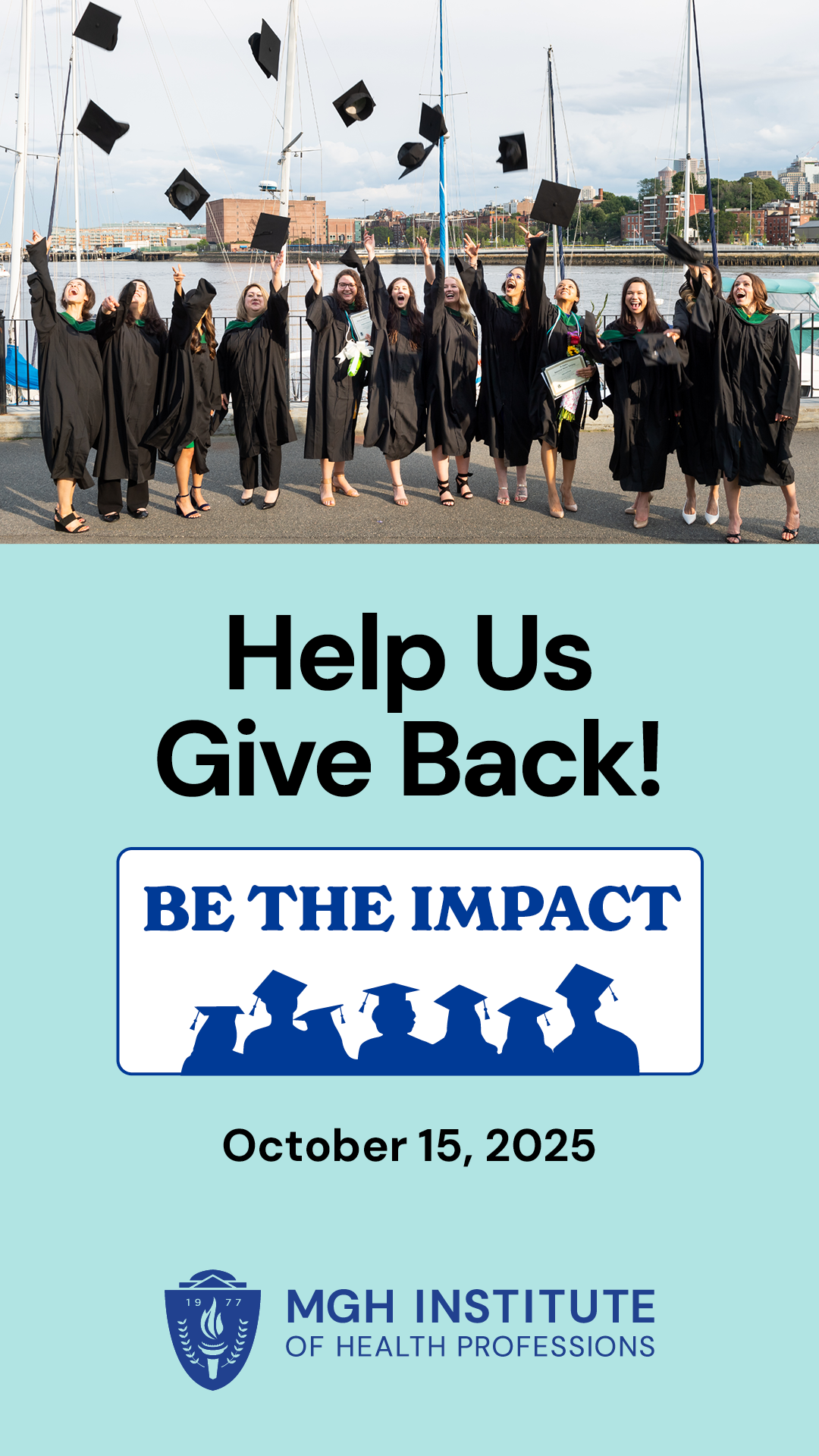 help us give back grad cap toss