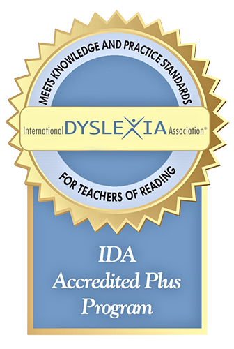 award says international dyslexia association accredited plus: meets knowledge and practice standards for teachers of reading
