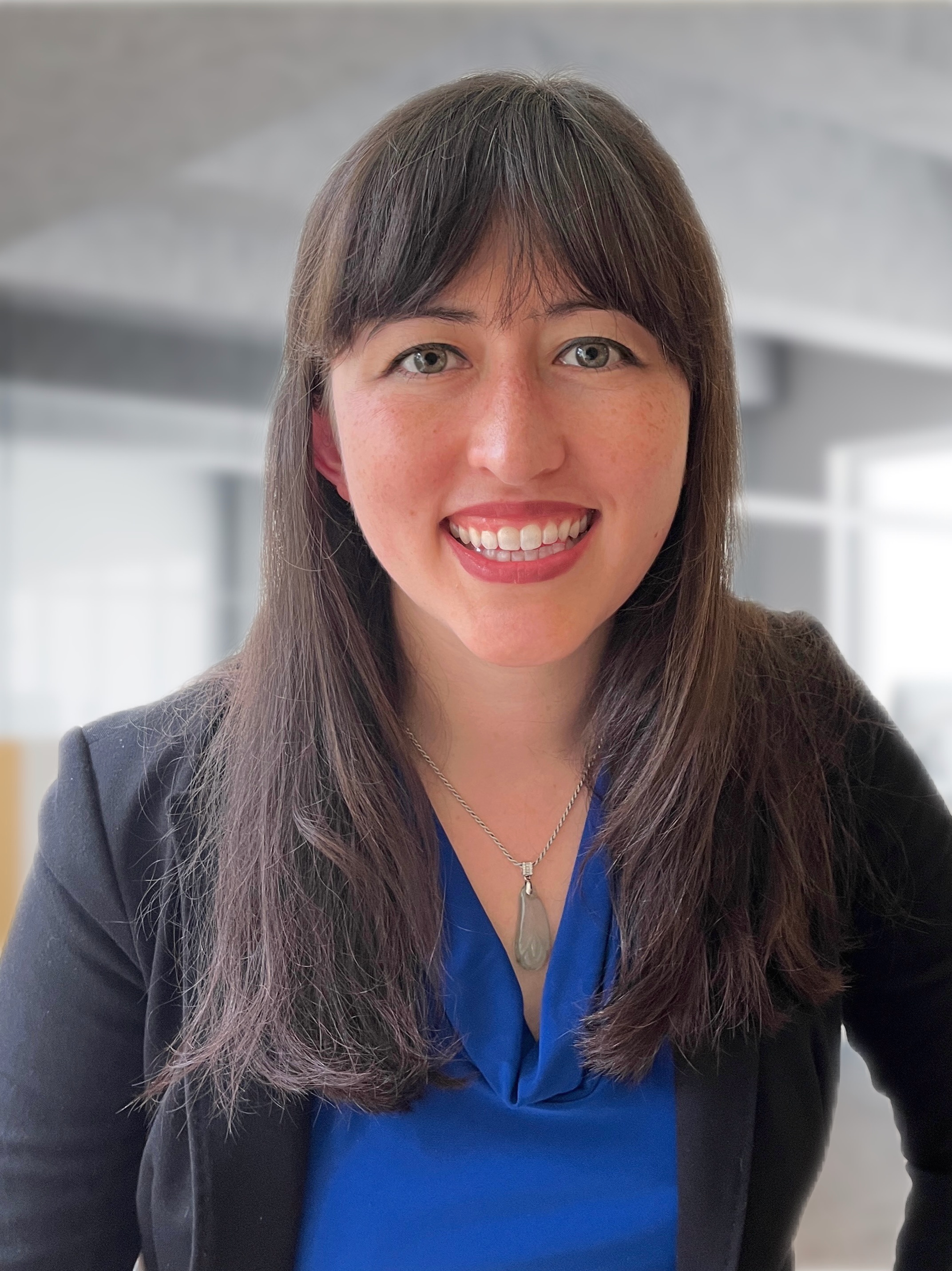 blue shirt/ black blazer