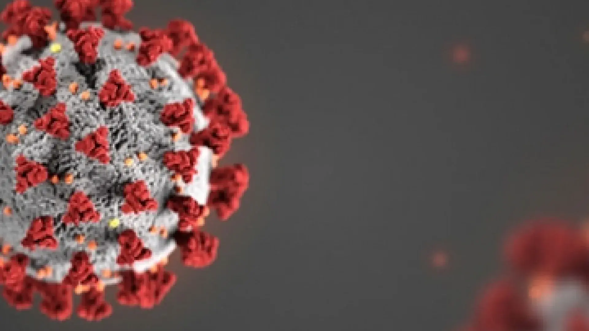 coronavirus molecule in red