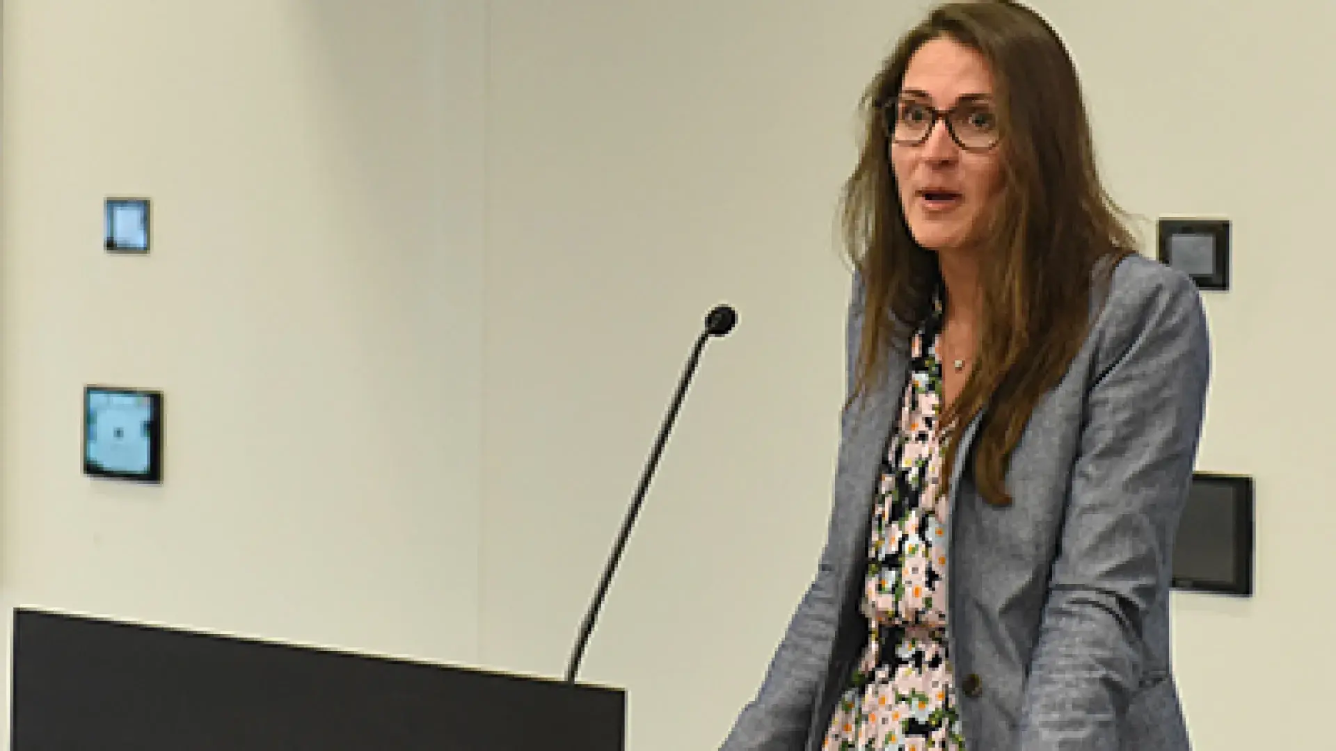 Director of Academic Operations Heather Anne Easter giving remarks at the “Celebrating the Legacy of Alex Johnson” event.