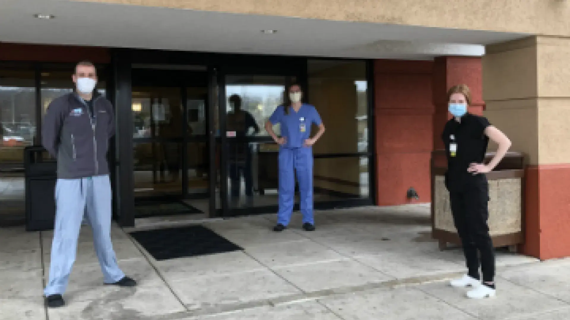 PA faculty Josh Merson with PA students Meaghan Murtagh and Jordyn Durkin.