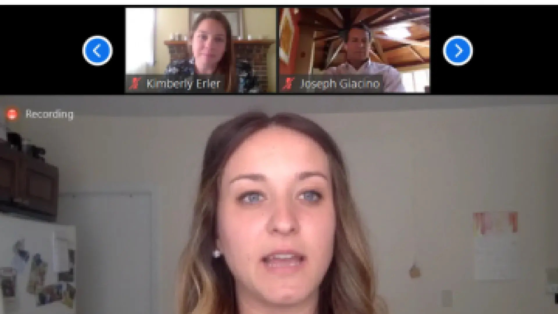 Student Alyssa Taubert presents on Zoom.