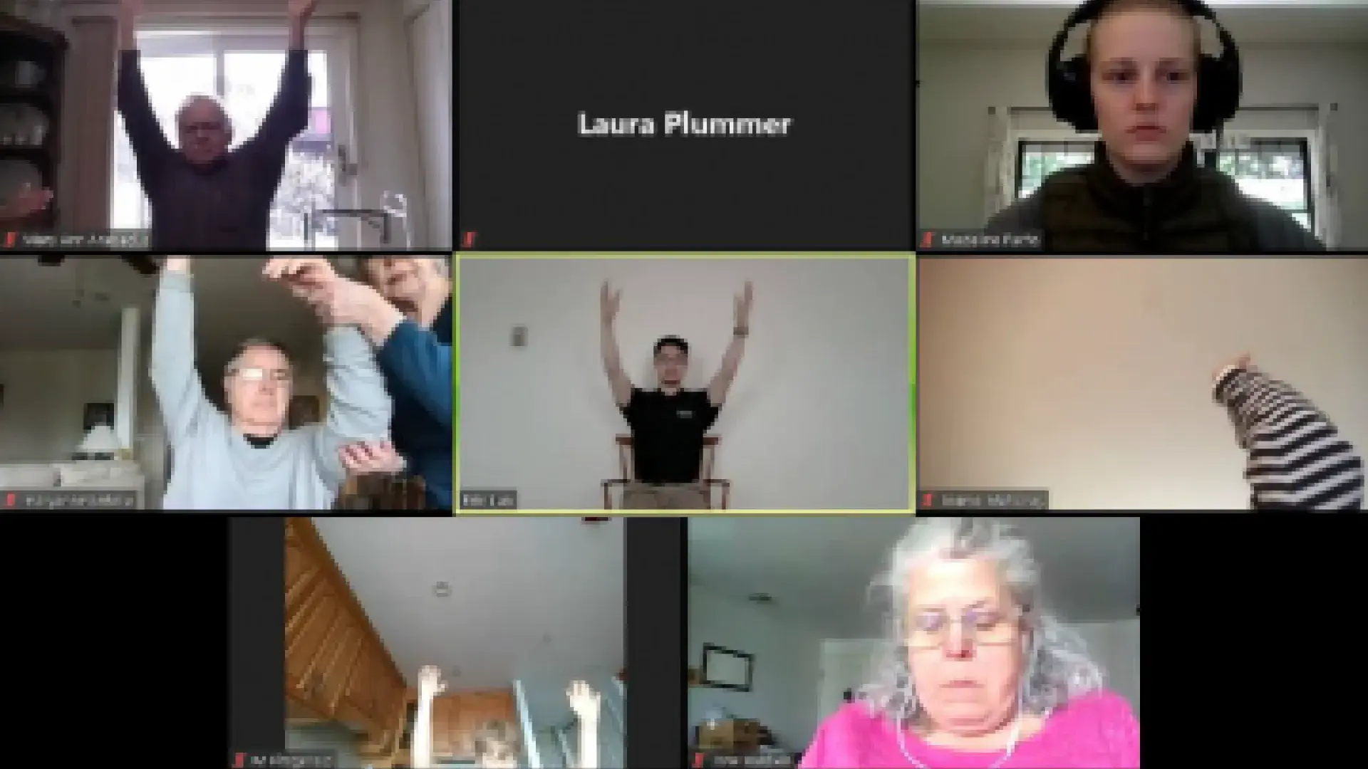 DPT students, working with Sanders IMPACT Practice Center Director Dr. Laura Plummer, put their clients through a group workout while Ionta Physical Therapy Center Manager Dr. Jane Baldwin (lower right) observes.