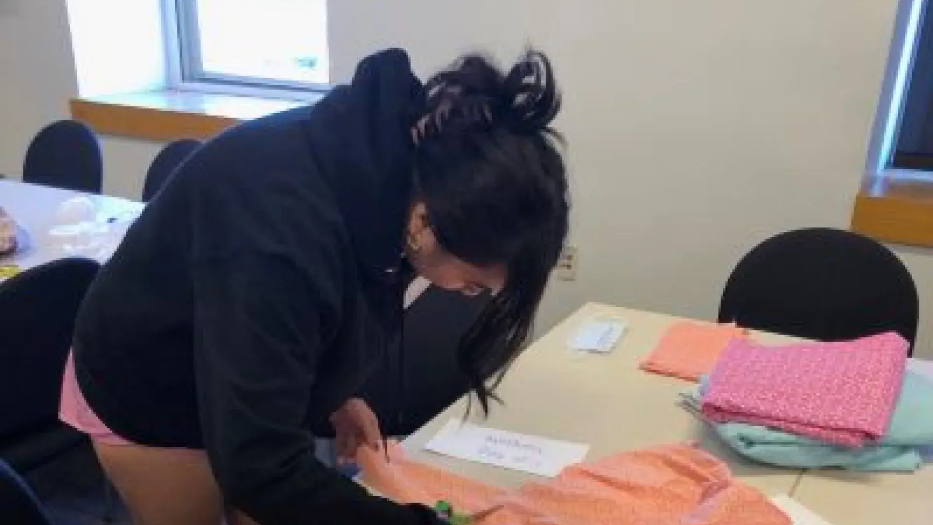 PT student works to create items for care packages