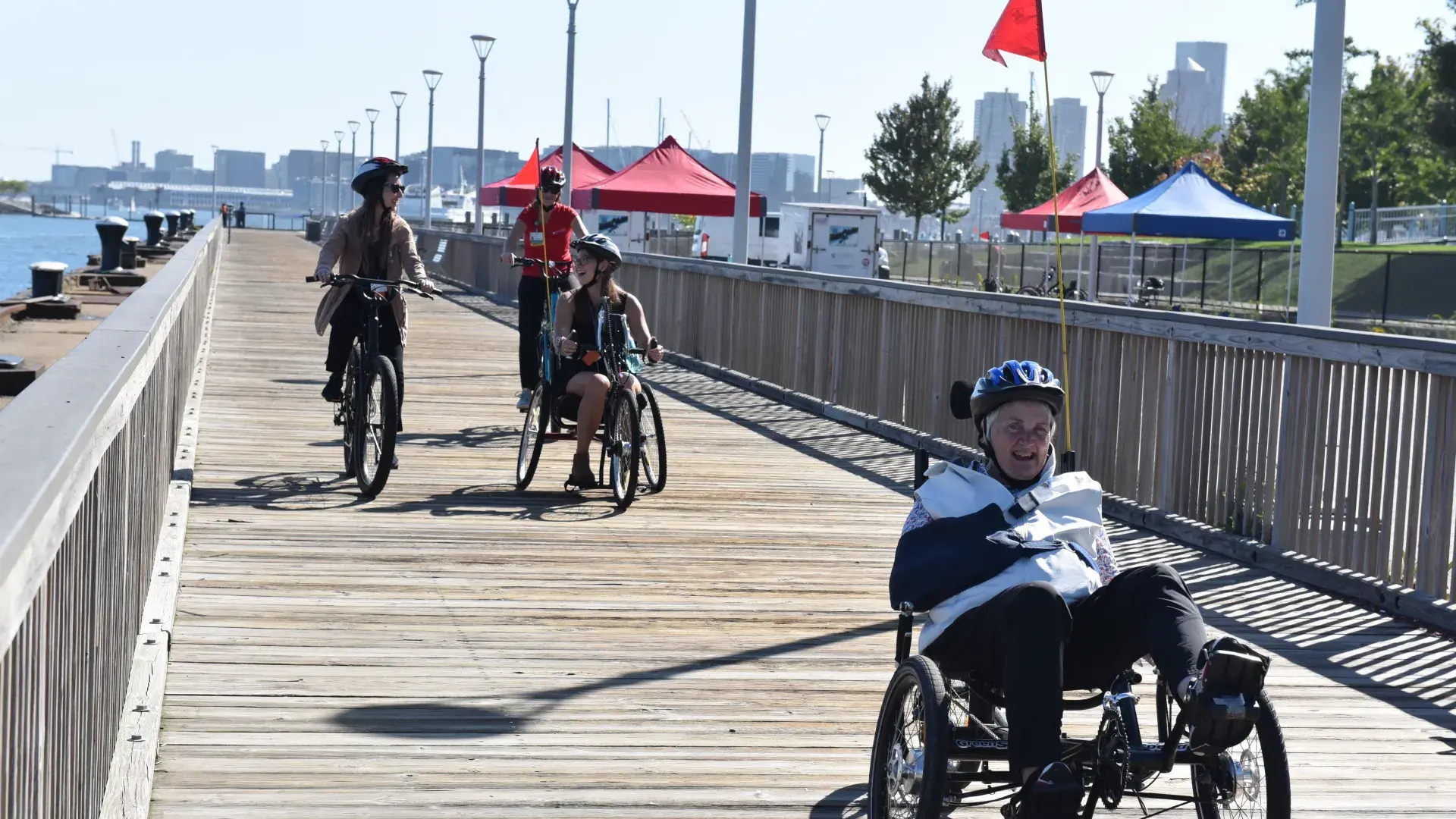 Mary, a client in this year’s S-IHP’s CAP cohort, rides her adaptive bike as part of the program’s activities.