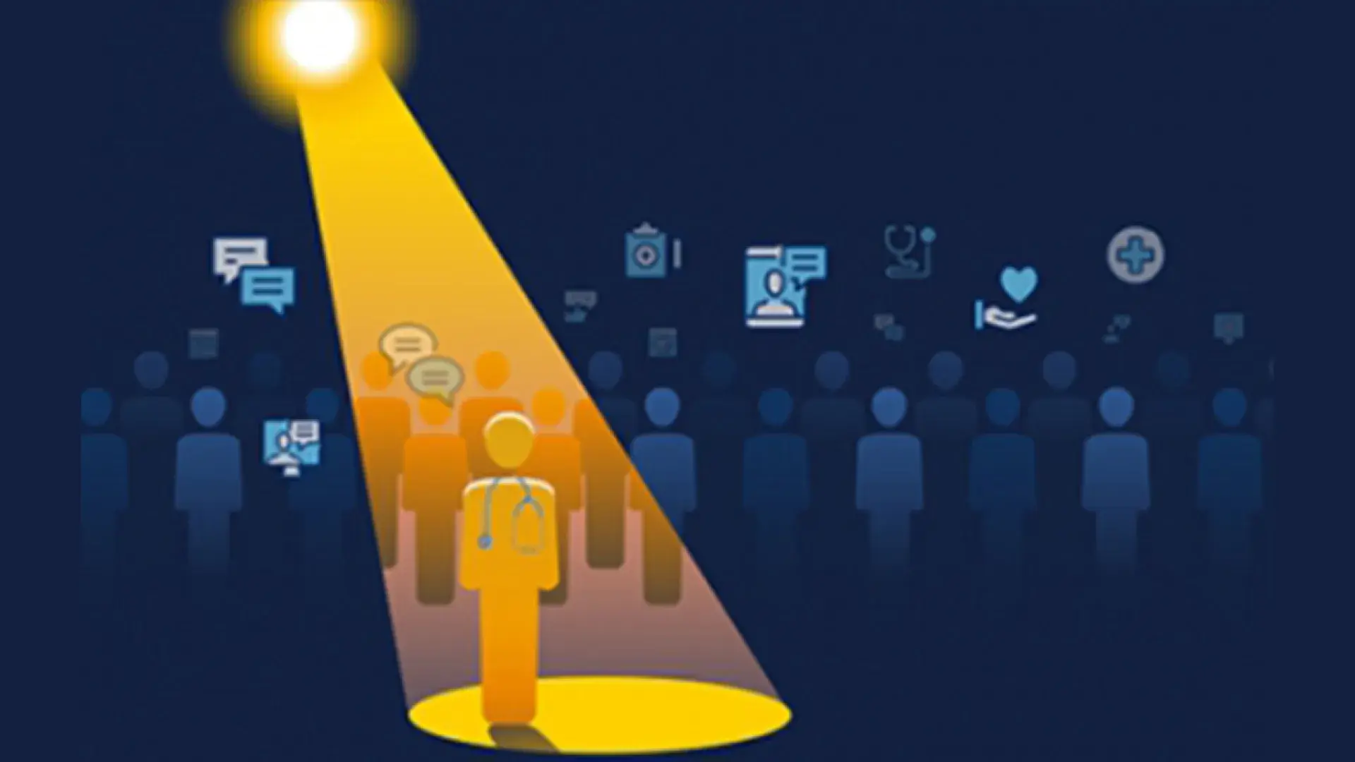 Image of a person in a spotlight