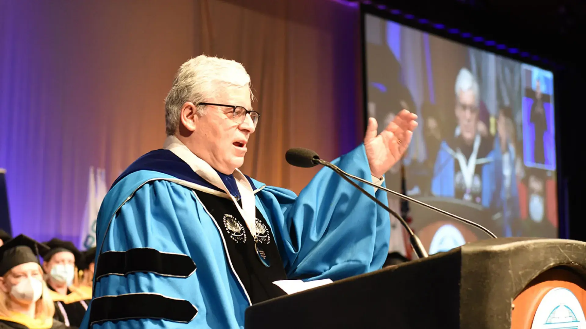 Photo of Provost Alex F. Johnson at commencement