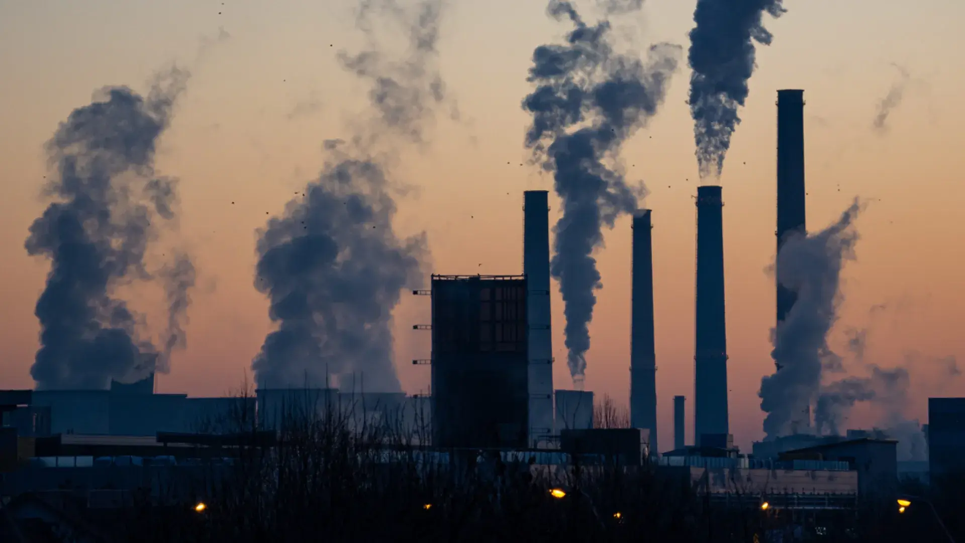 Photo of polluting smokestacks