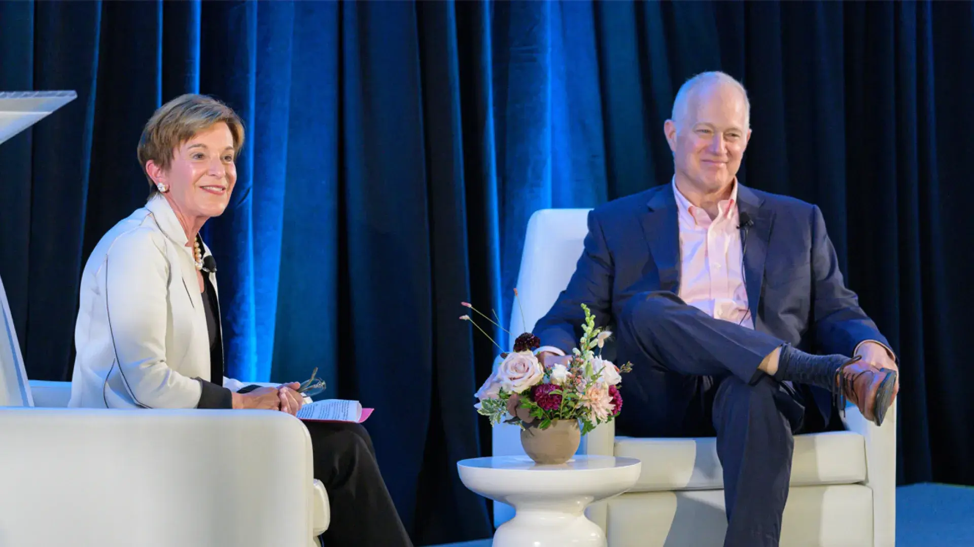 Photo of IHP Board Chair Dr. Jeanette Ives Erickson and MGH President Dr. David F.M. Brown d