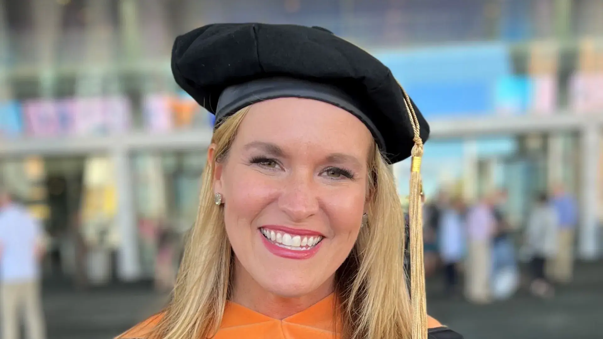 Woman in cap and gown