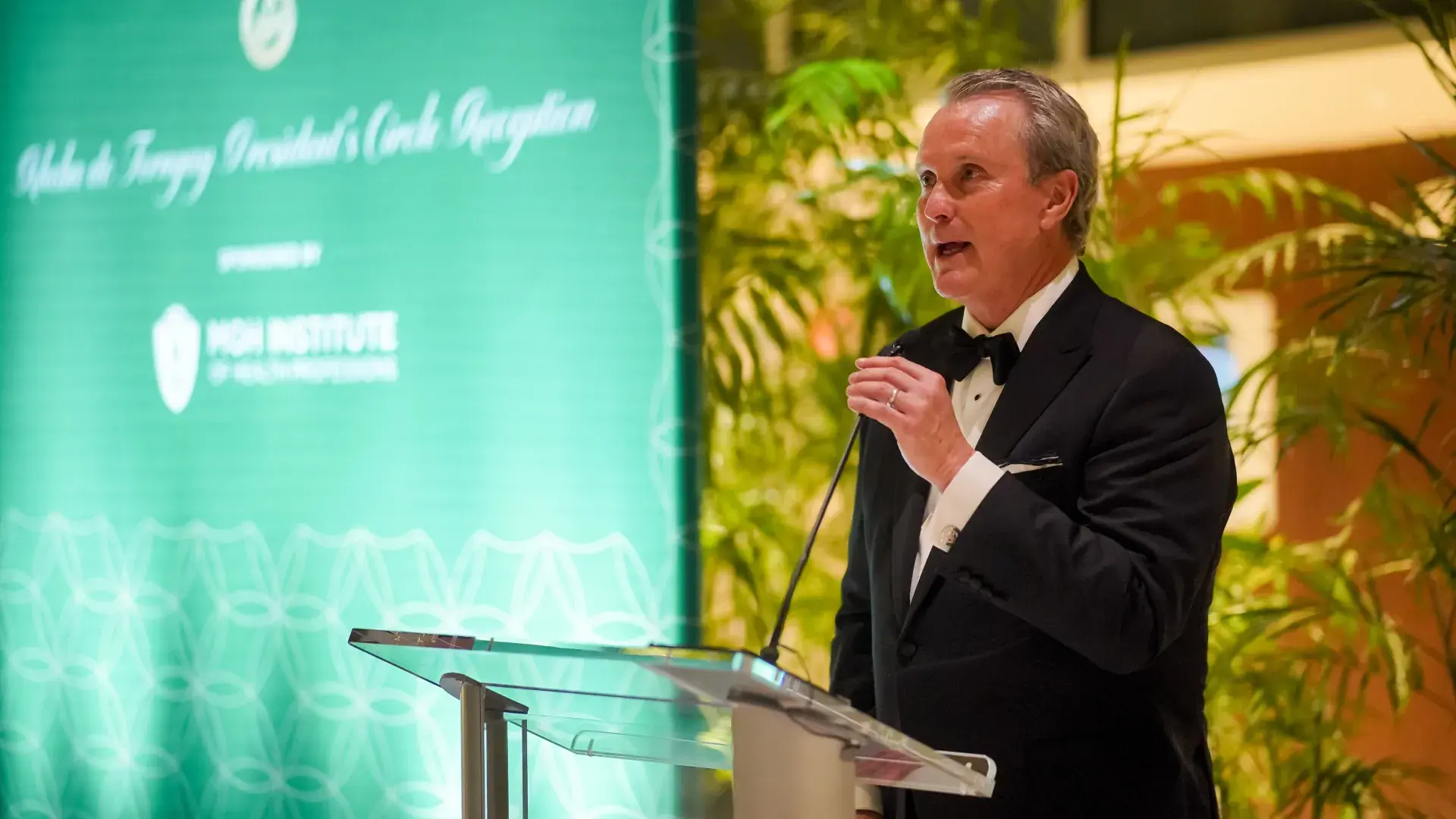 Man speaking at podium