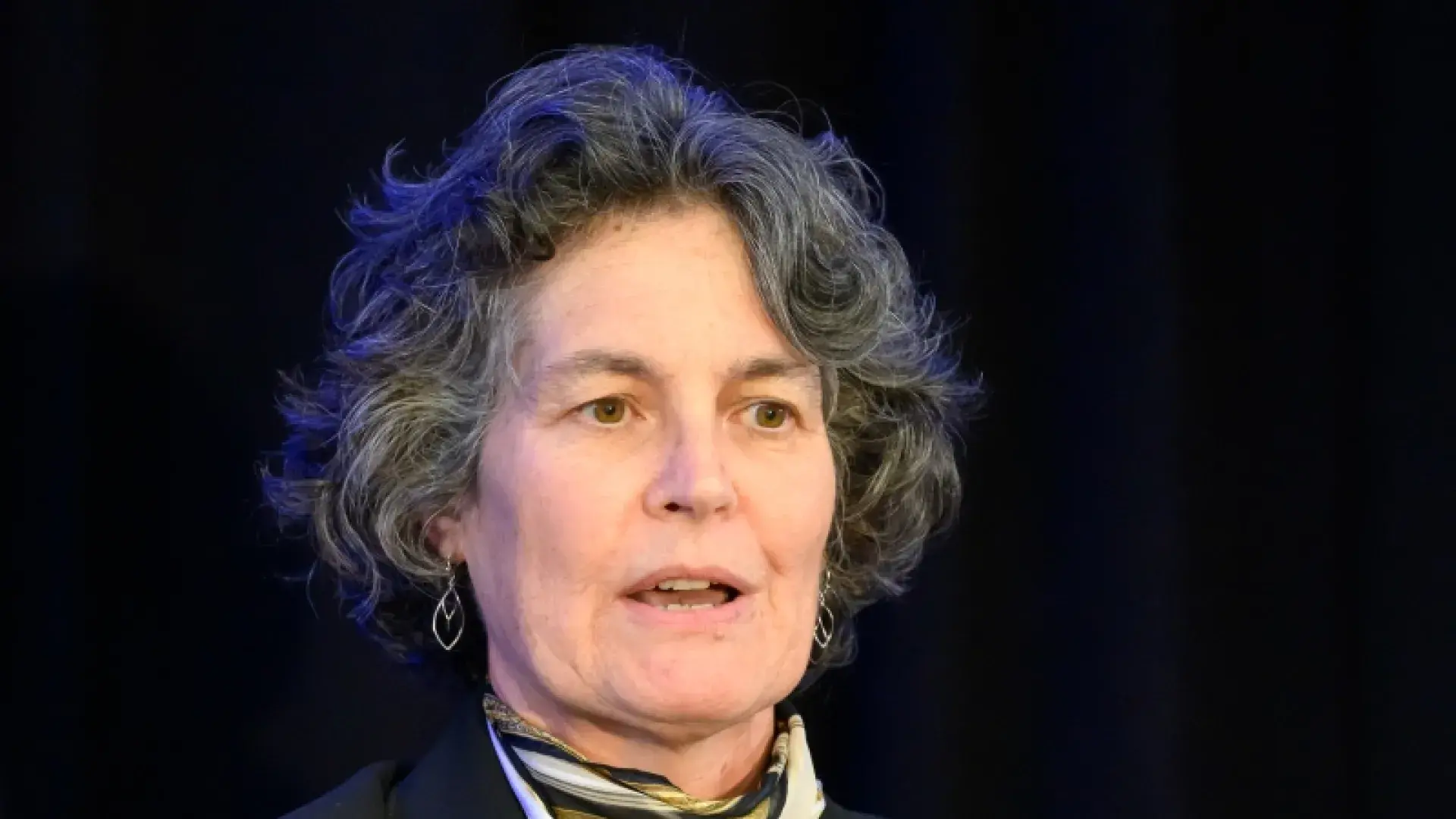 Woman gesturing and talking