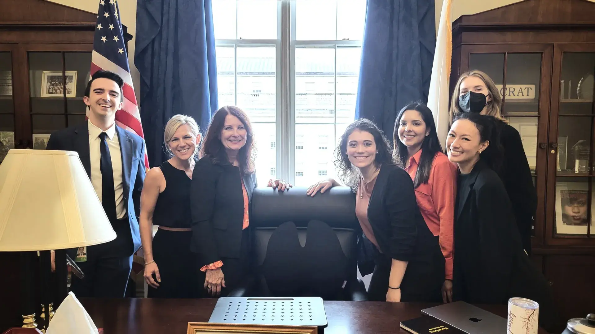 People posed in an office