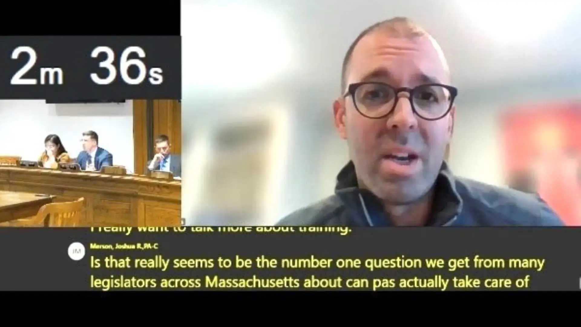 Man speaking on a Zoom call