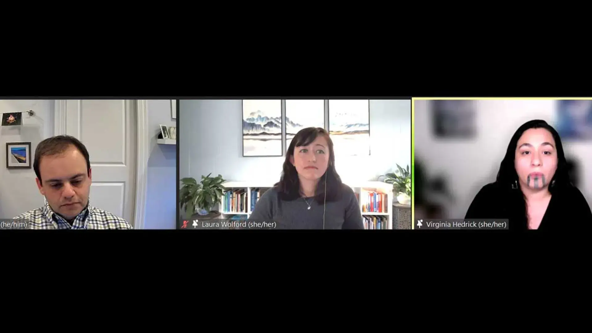 People speaking at a Zoom session