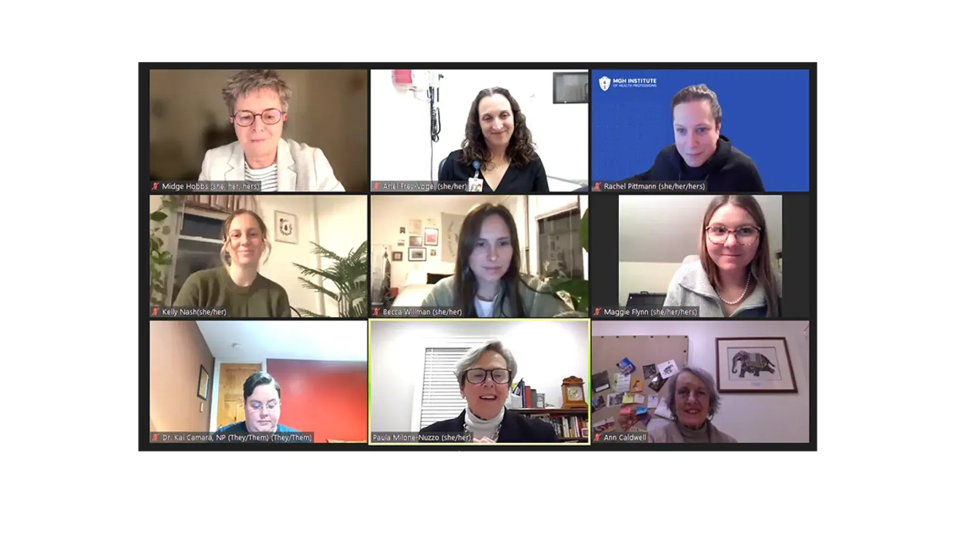 People talking on a Zoom call