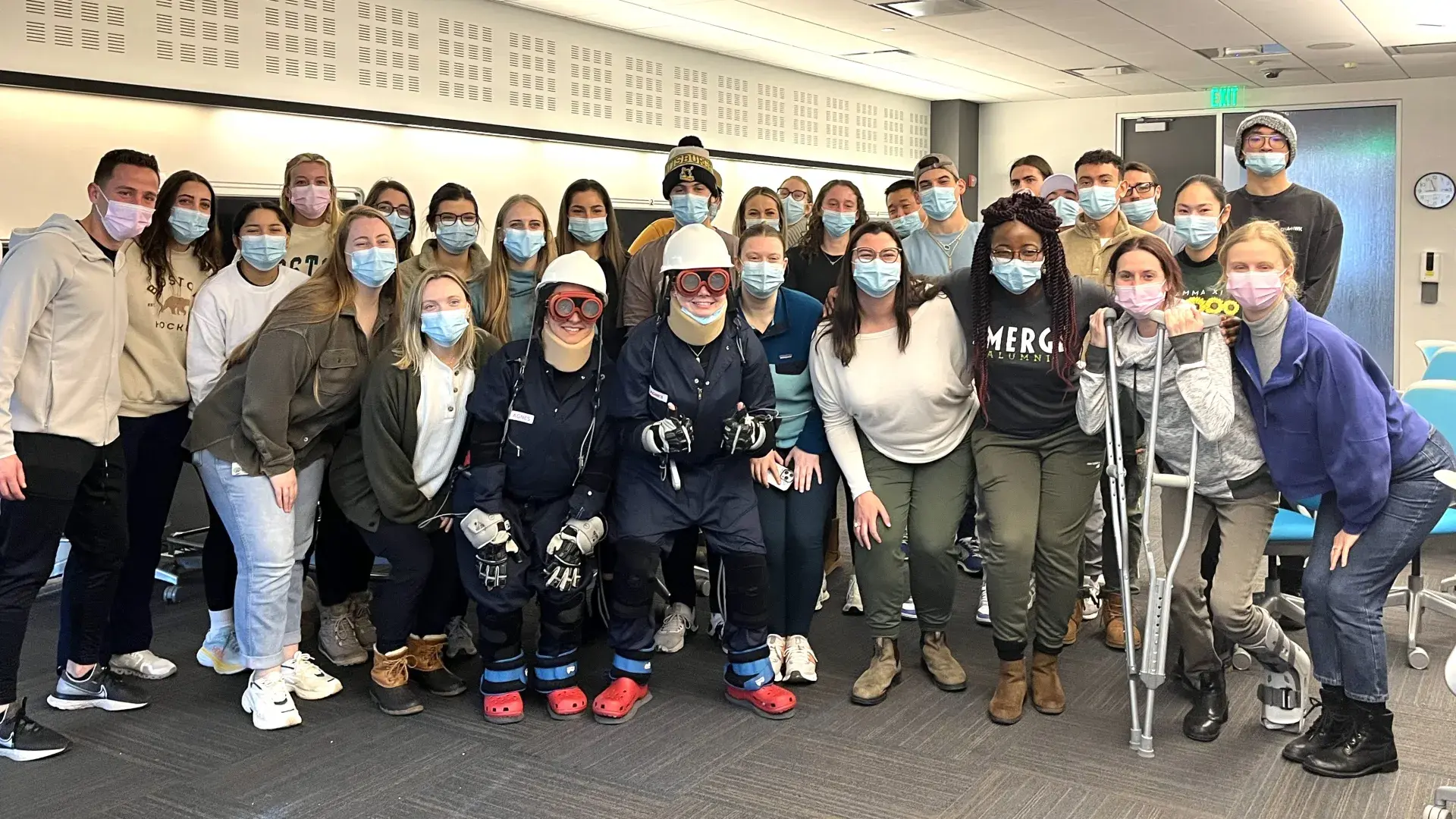 Group of students in masks