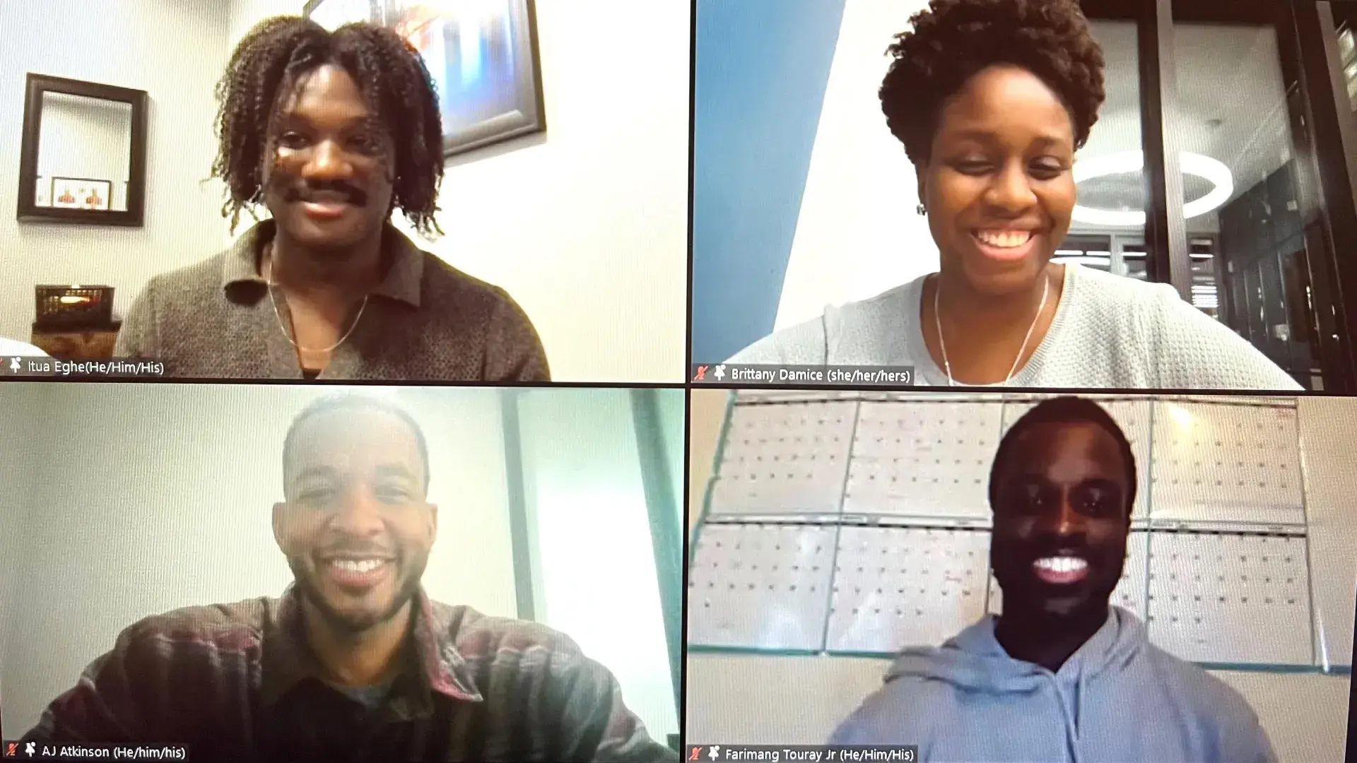 4 people in a Zoom photo