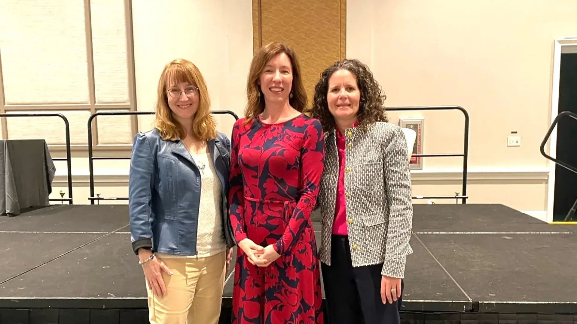 3 people smiling and posting