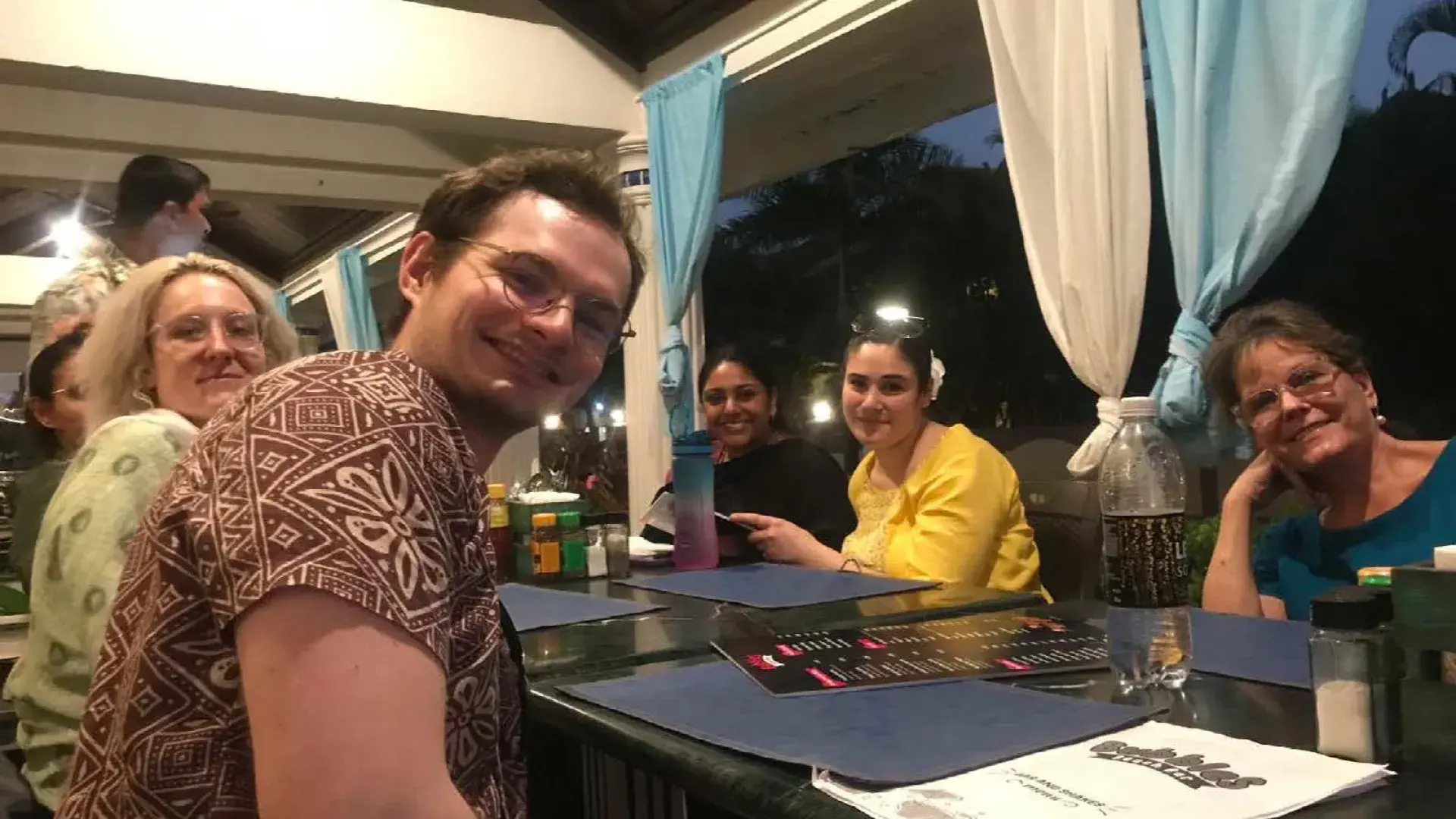 individuals eat dinner