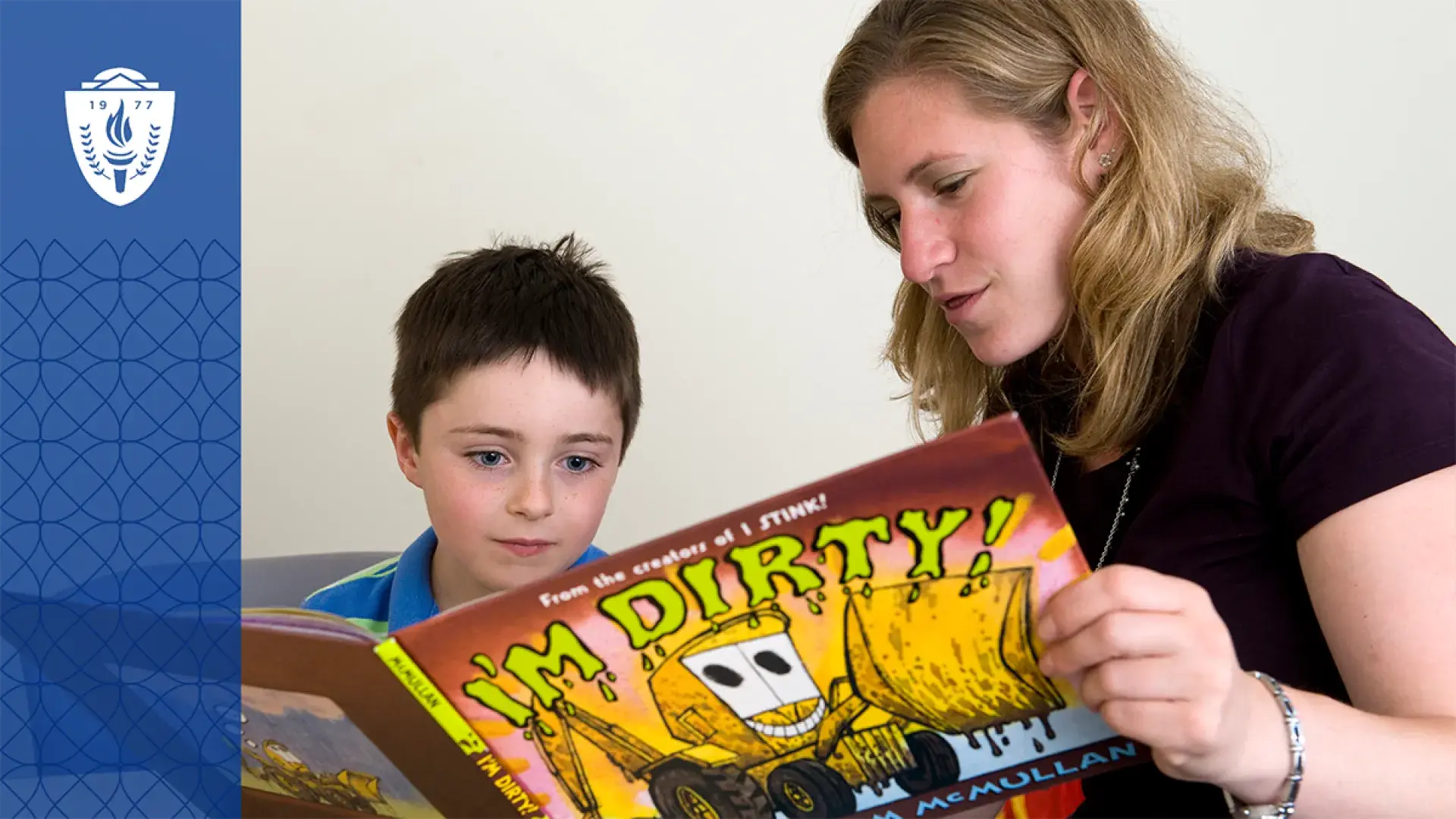 woman reads to child