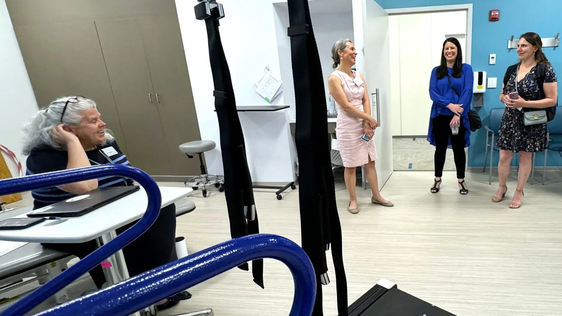 People talking in a room