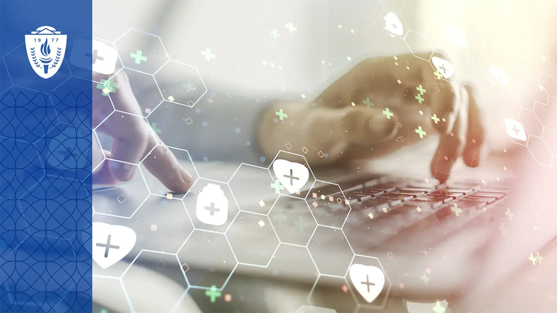 hands on a laptop analyzing big data