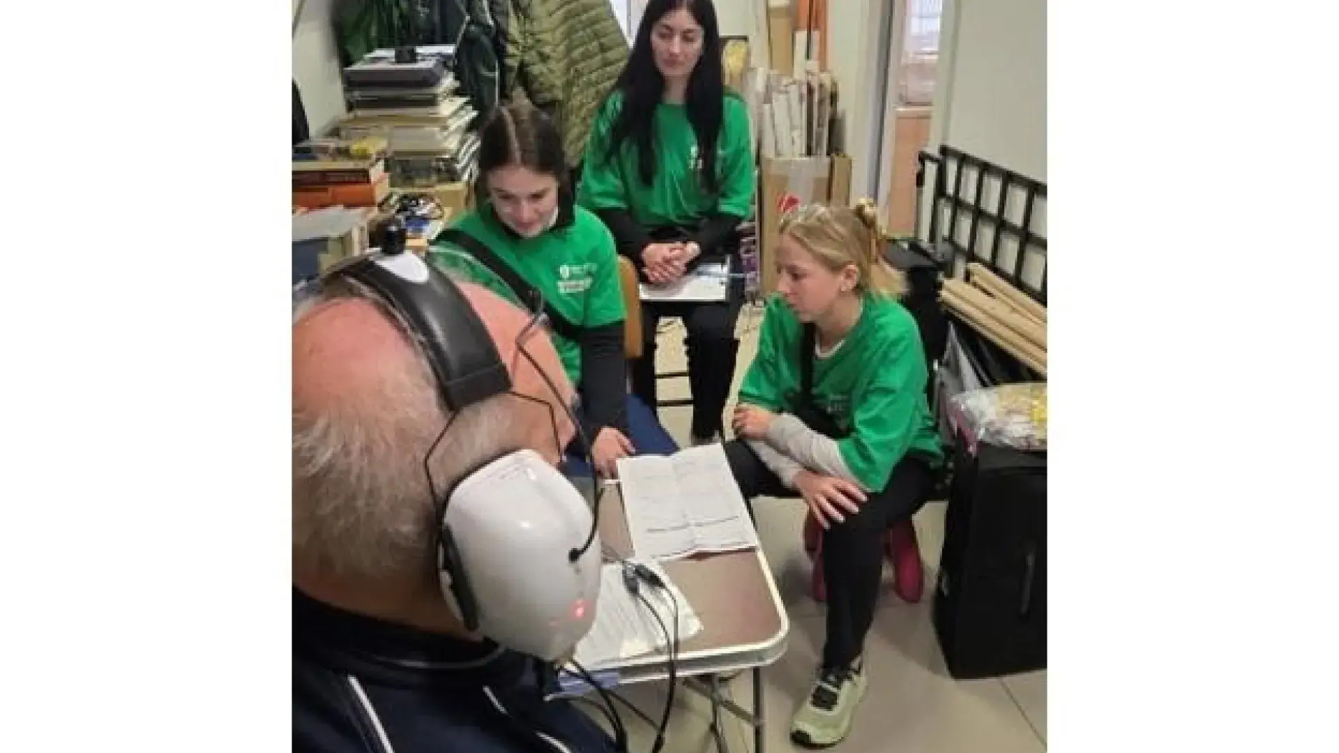 Three students with patient 
