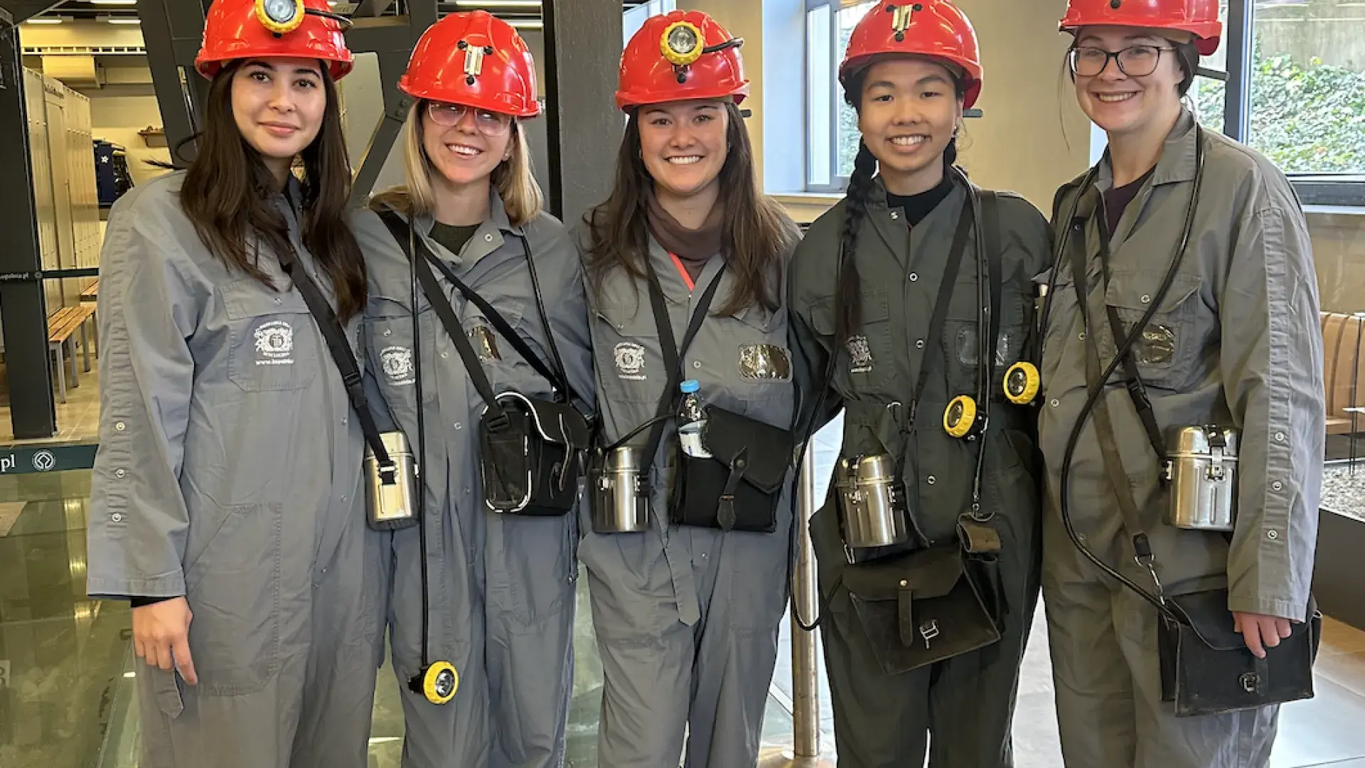 Five students in Polish Mine 