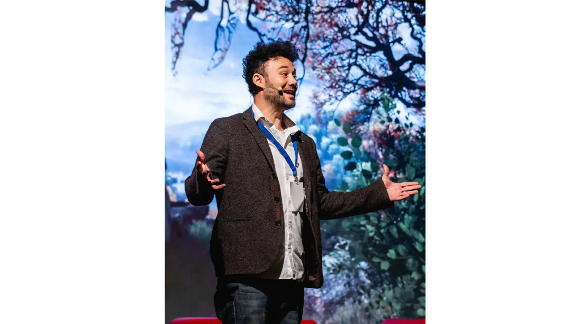 Man speaking to audience 