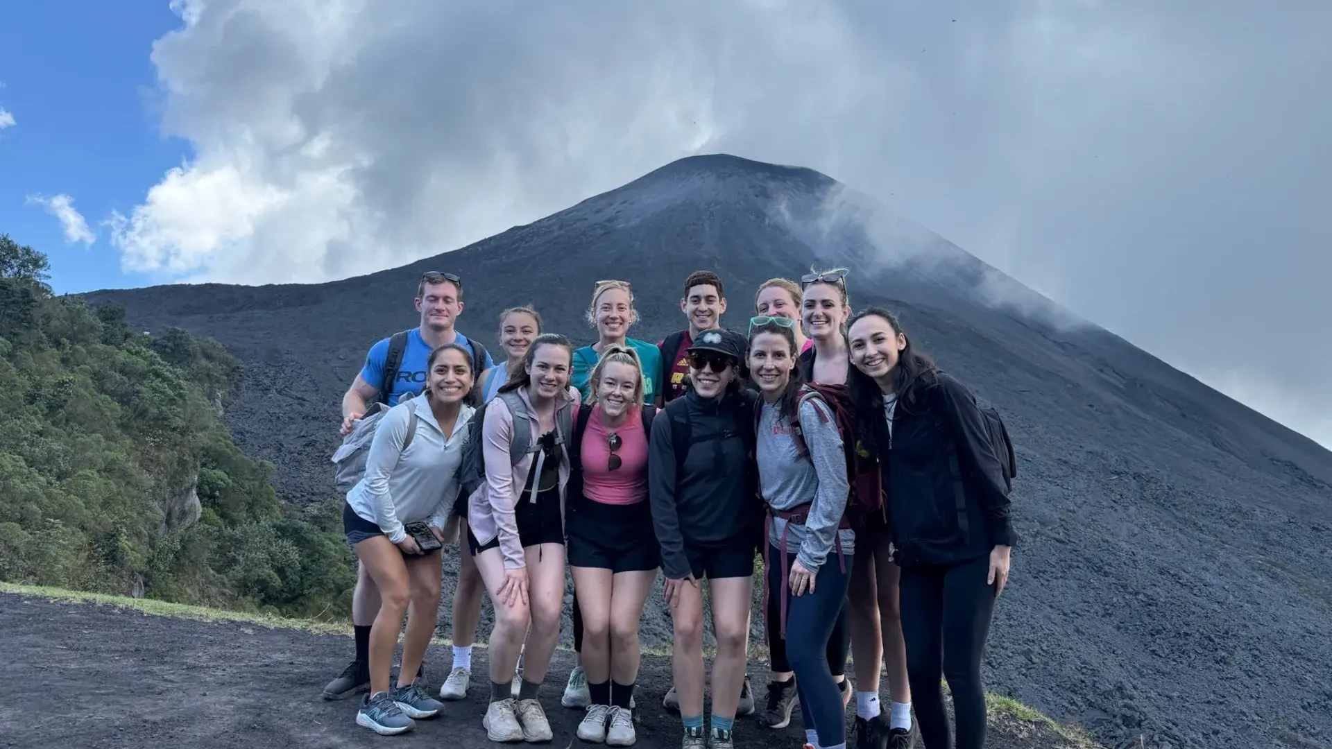 Group shot near top of volcano 