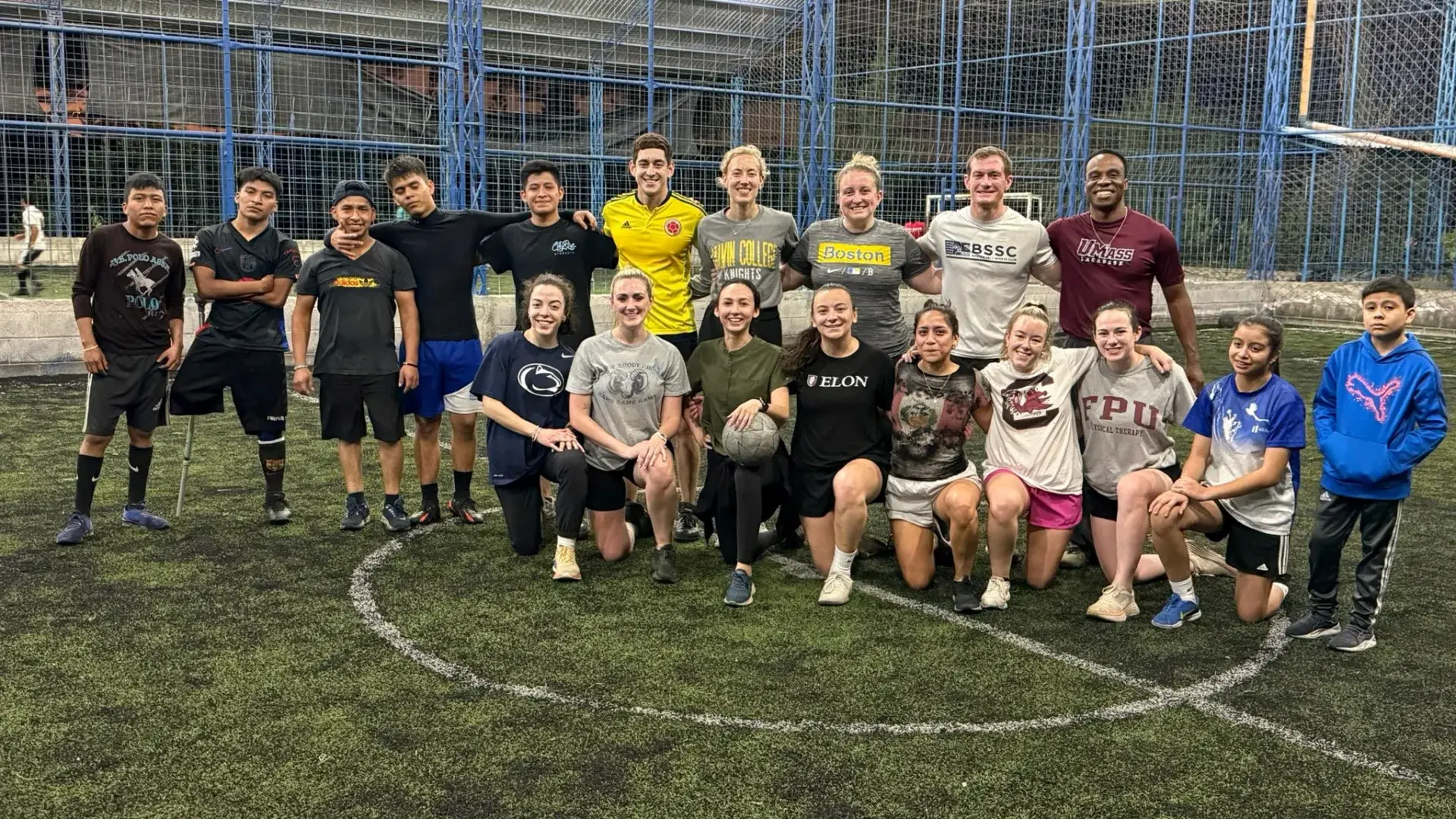 students with soccer club 