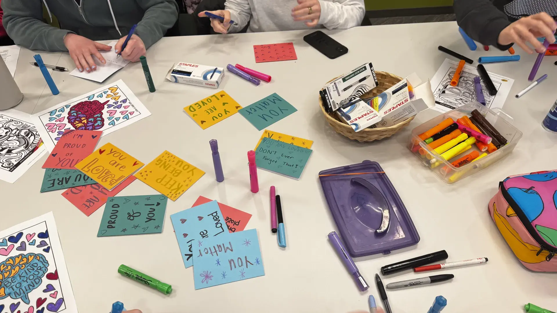 Art suppllies on a table