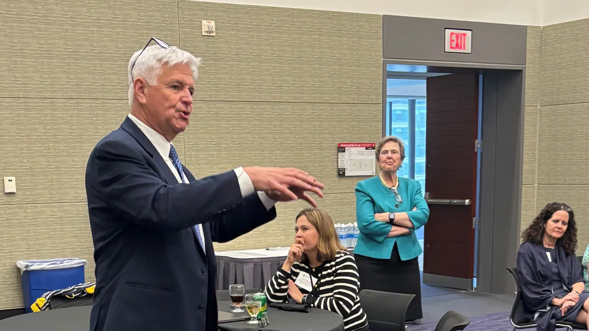 peter speaks to the room 