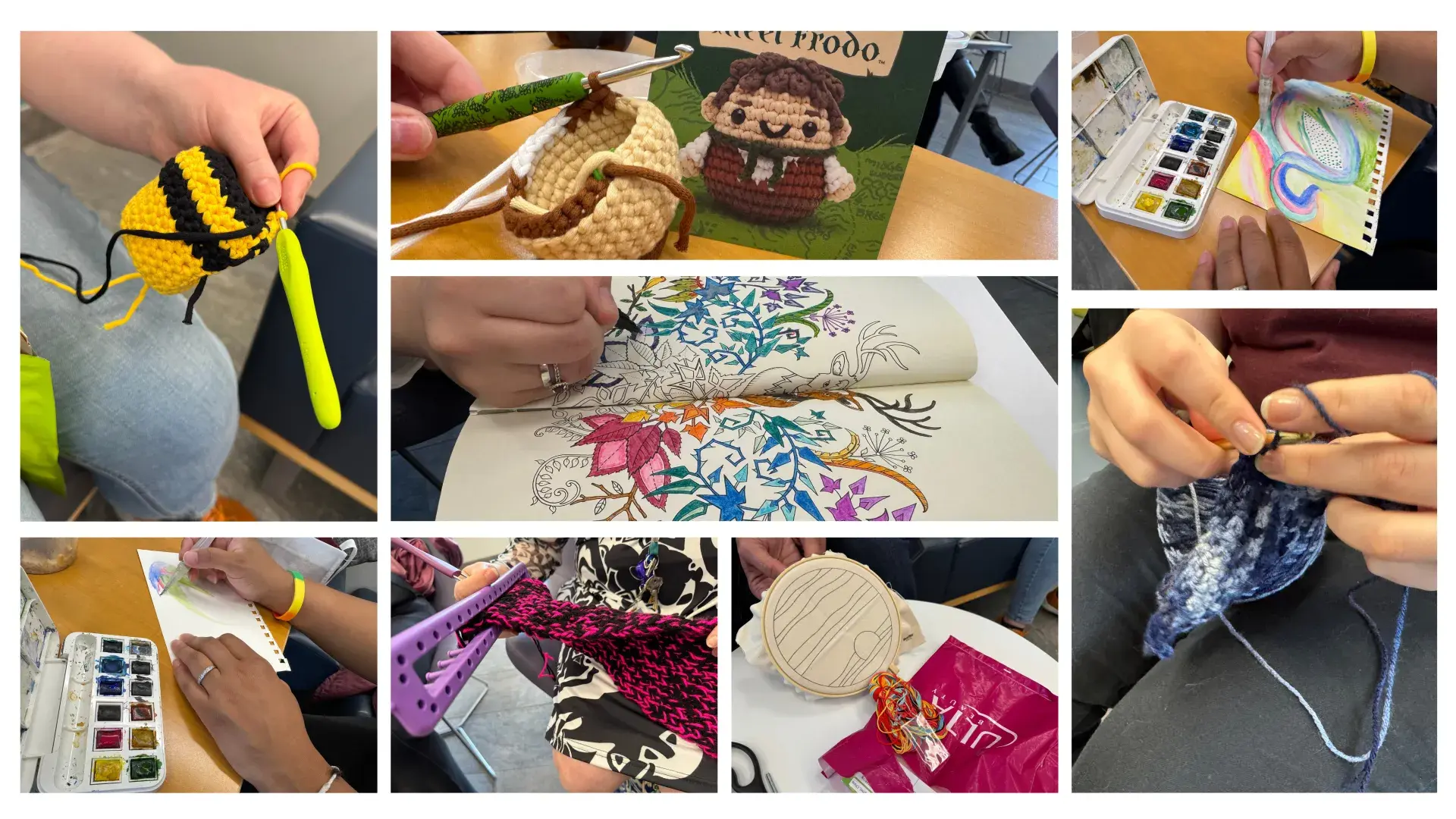 A photo collage of crafts