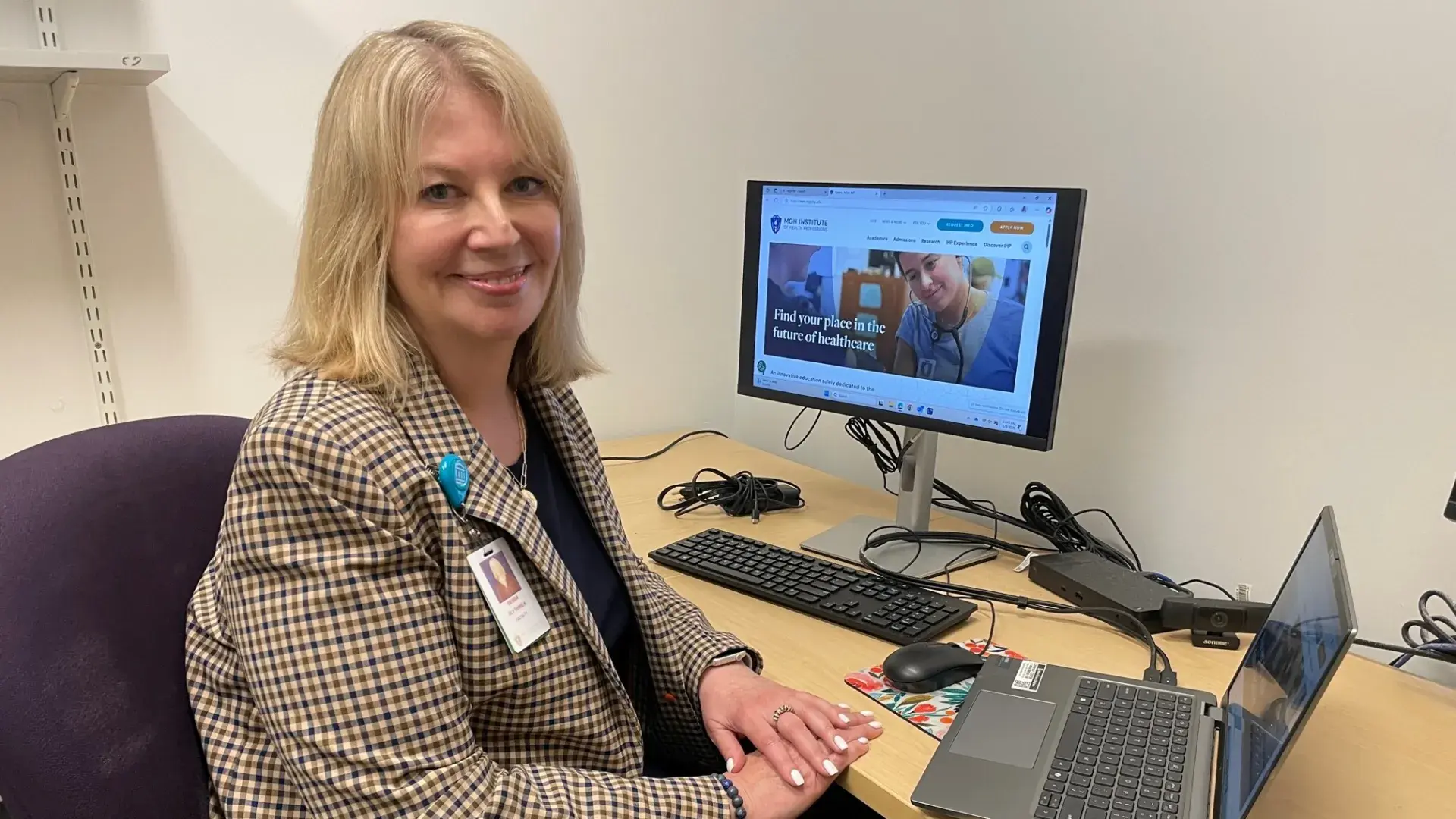 woman sitting at desk 