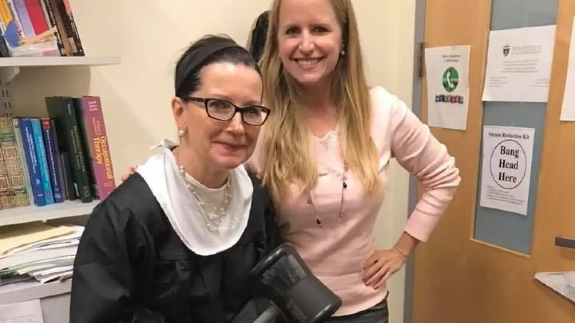 A photo of two women smiling.