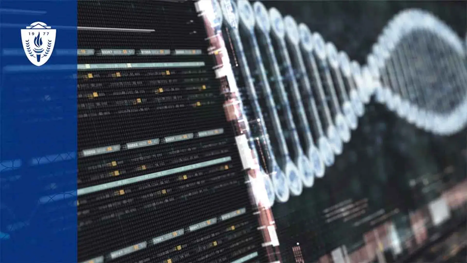 Pattern of lights making figure eight DNA pattern