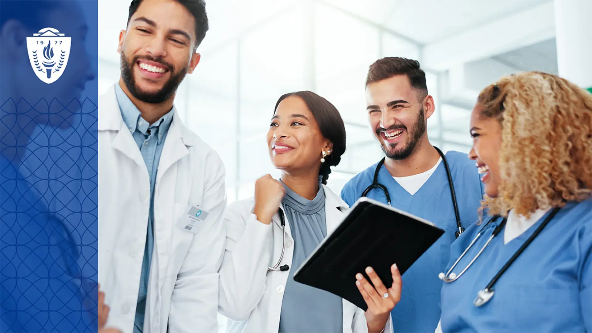 smiling group in medical attire