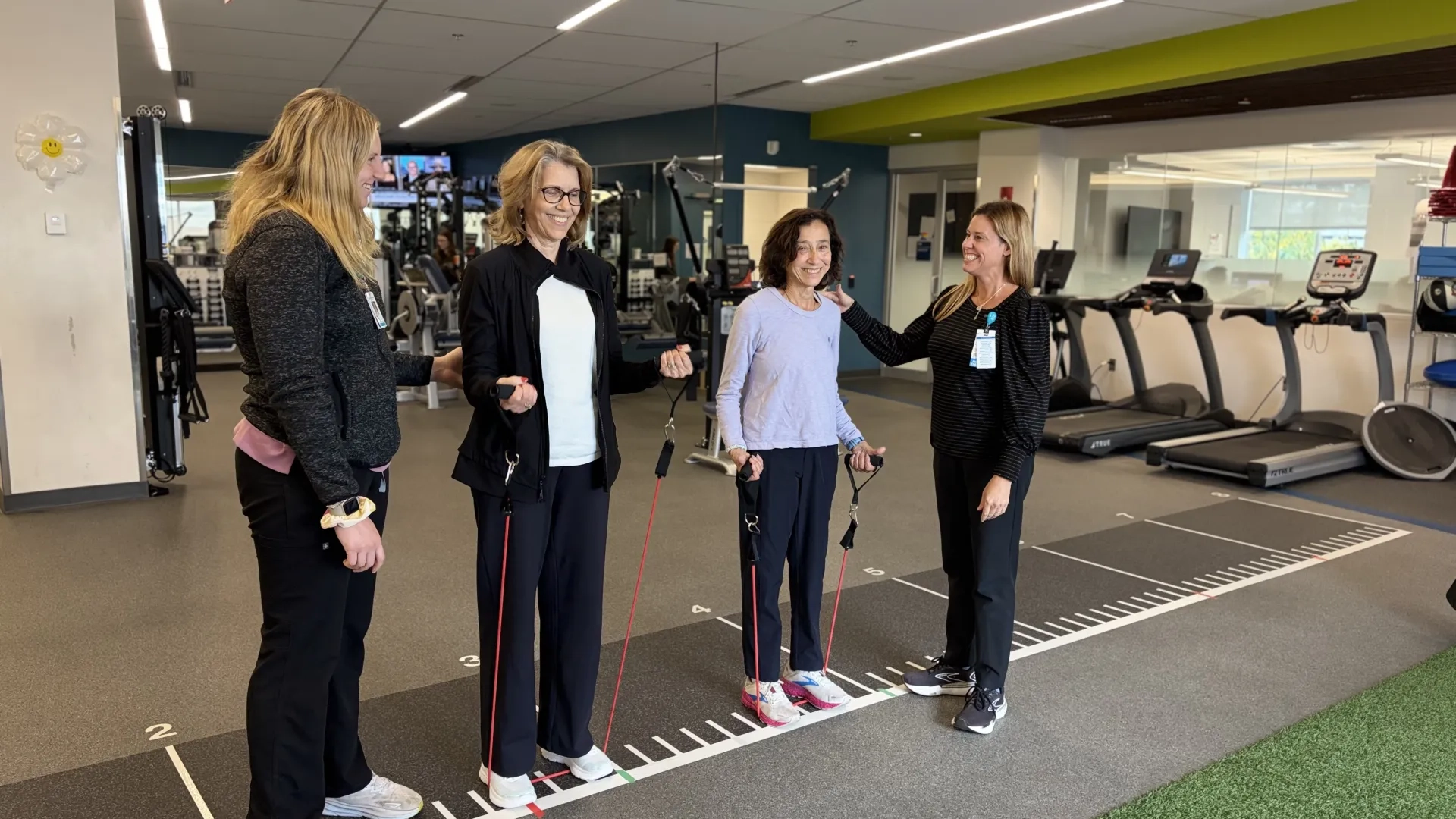 four women in exercise 