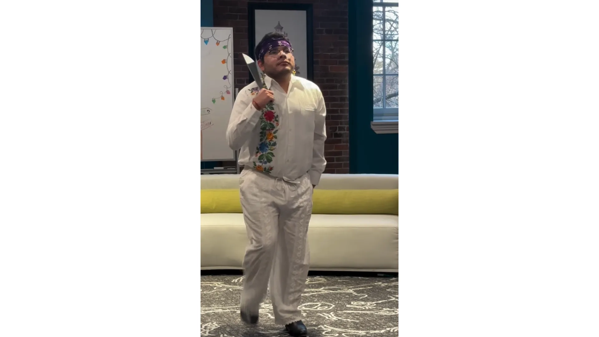 man standing mid dance