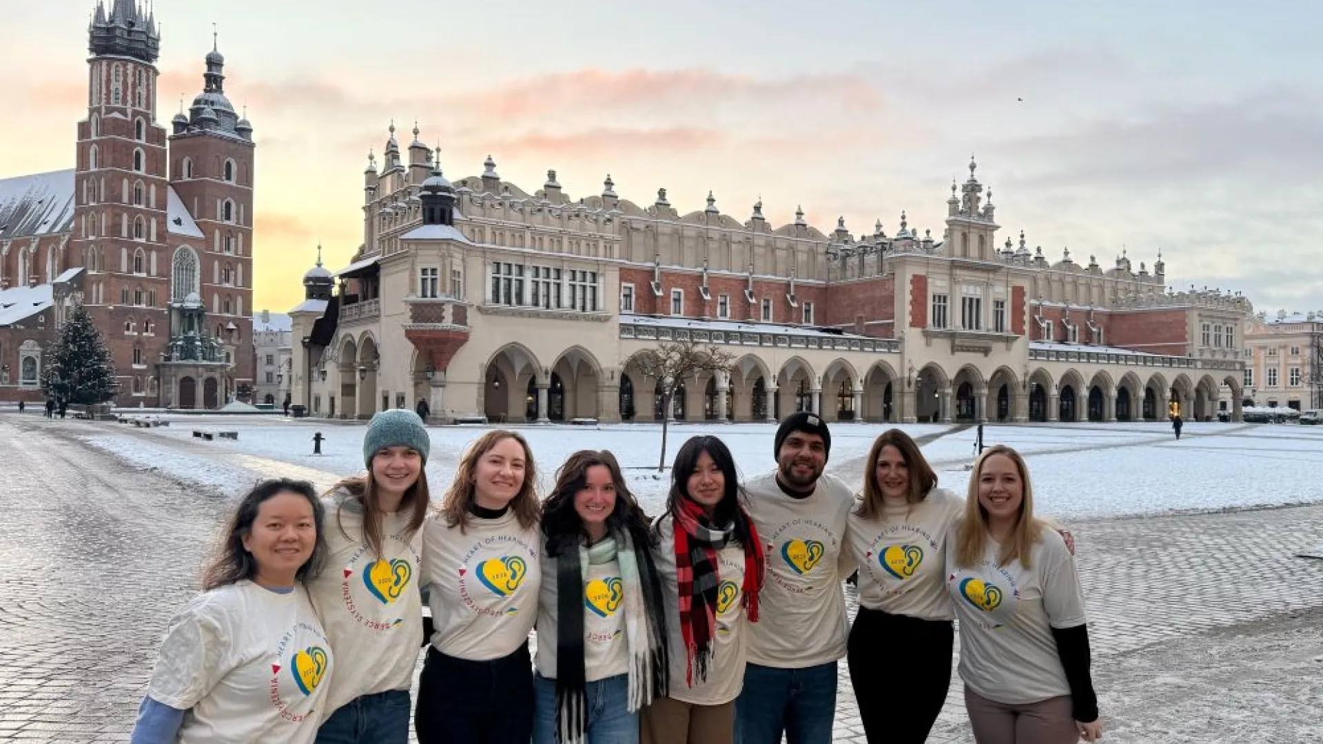 Group of people in Krakow, Poland