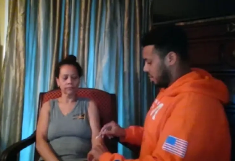 student taking care of patient