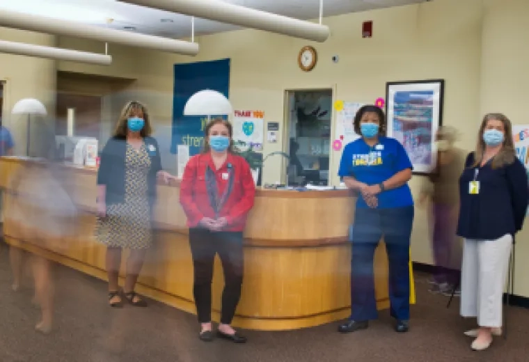 Joanne Fucile, Maureen Banks, Pauline Clarke, and Tamera Corsaro at Spaulding Cambridge.
