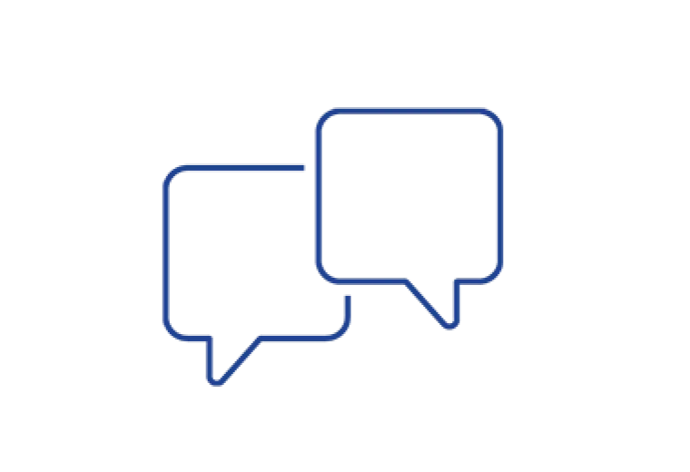 illustration of two speaking bubbles overlapping