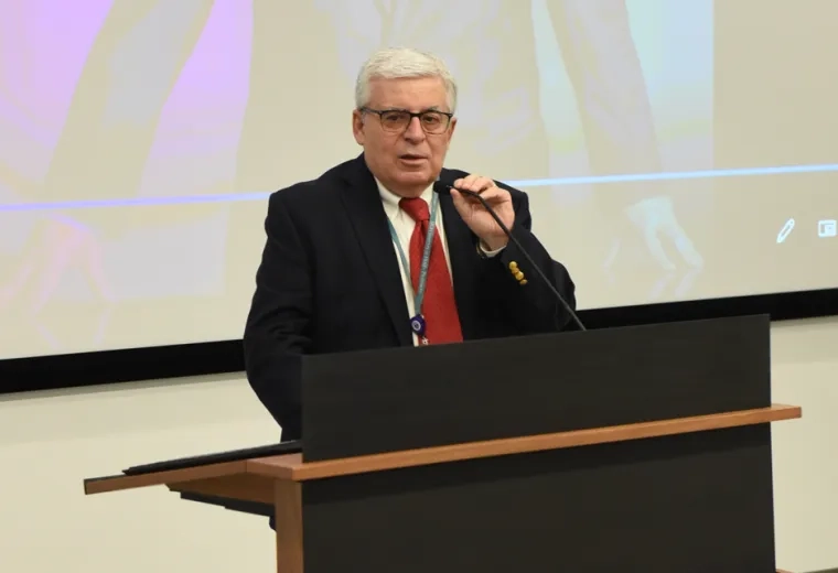 Dr. Alex Johnson giving remarks to the MGH Institute community during the “Celebrating the Legacy of Alex Johnson” event on June 1.